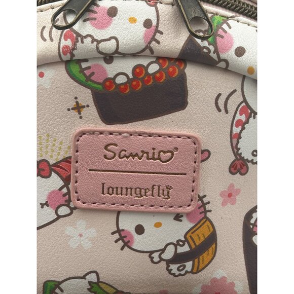 Loungefly Sanrio x Hello Kitty Sushi Mini Backpack Pink Vegan Leather - Picture 3 of 12